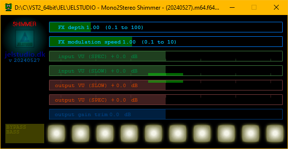 Shimmer plugin GUI